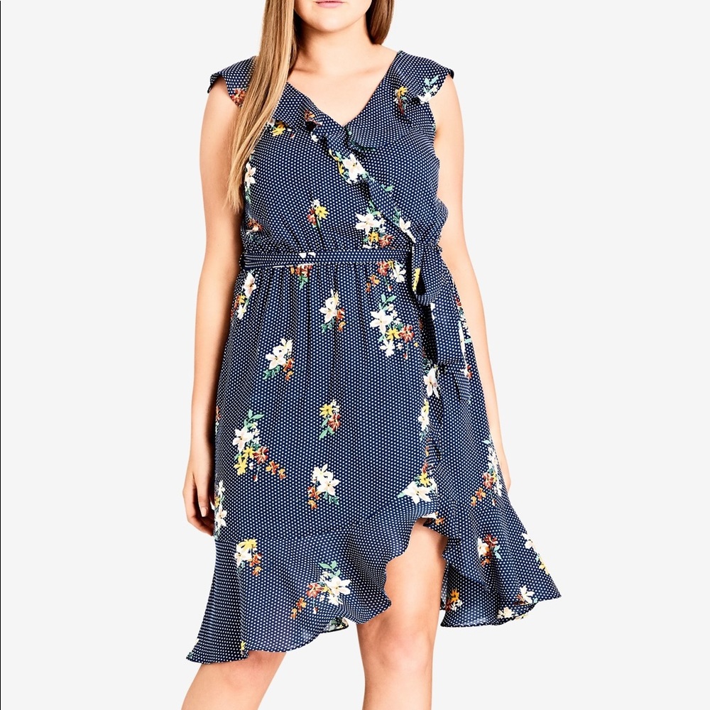 CityChic Blue Floral Dress